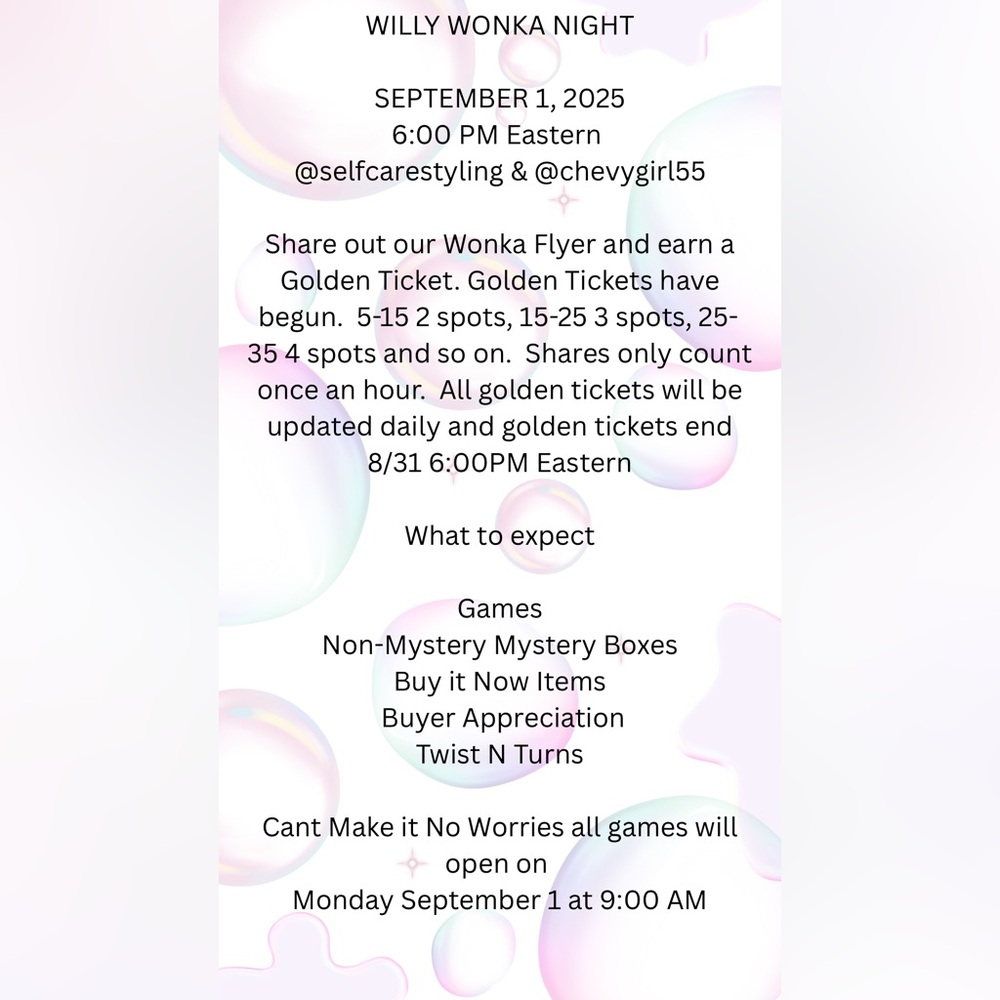 Wonka Party September 1 6PM - Picture 10 of 11
